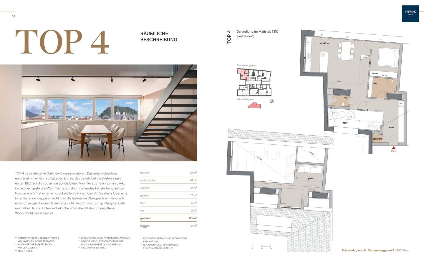 KAISER ESTATE - Exklusive Penthousewohnungen mit Schloßbergblick und begehrtester Innenstadtlage - BAUSTART 05/2026
