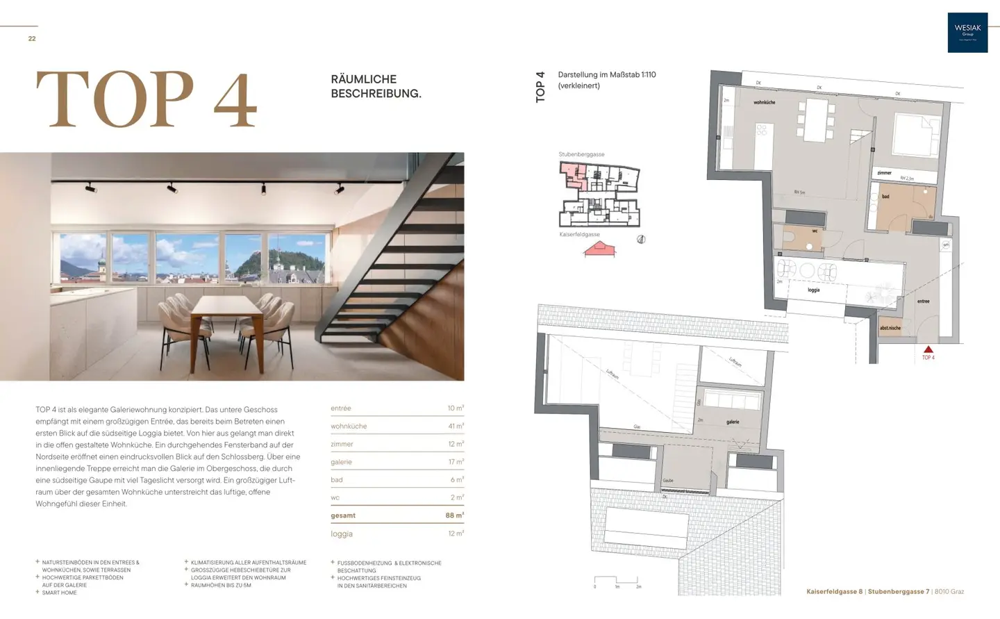 KAISER ESTATE - Exklusive Penthousewohnungen mit Schloßbergblick und begehrtester Innenstadtlage - BAUSTART 05/2026