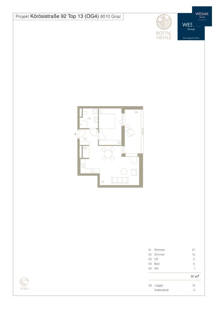 Moderne City-Oase in Geidorf – 2 Zimmer zum Wohlfühlen - Provisionsfrei