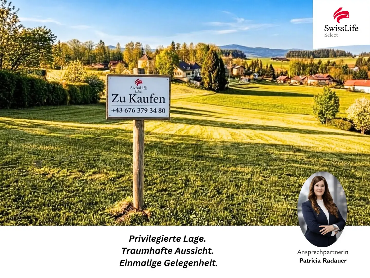 Seltene Gelegenheit in Hof bei Salzburg – Exklusives Baugrundstück mit Bergpanorama und möglichem Fuschlseeblick.