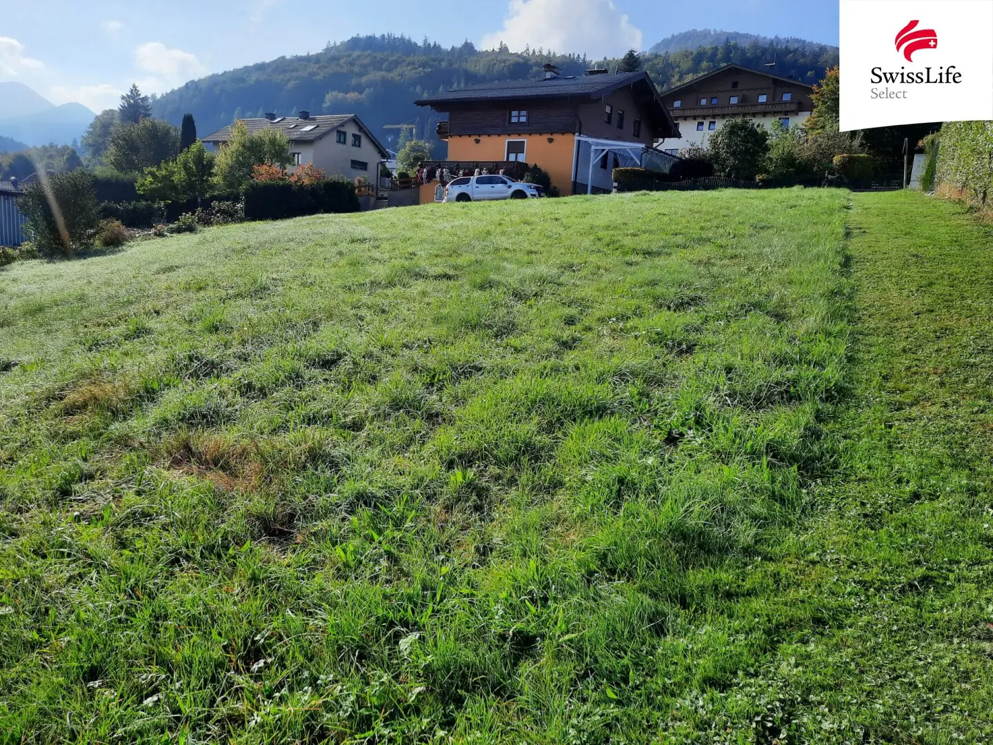 Seltene Gelegenheit in Hof bei Salzburg – Exklusives Baugrundstück mit Bergpanorama und möglichem Fuschlseeblick.
