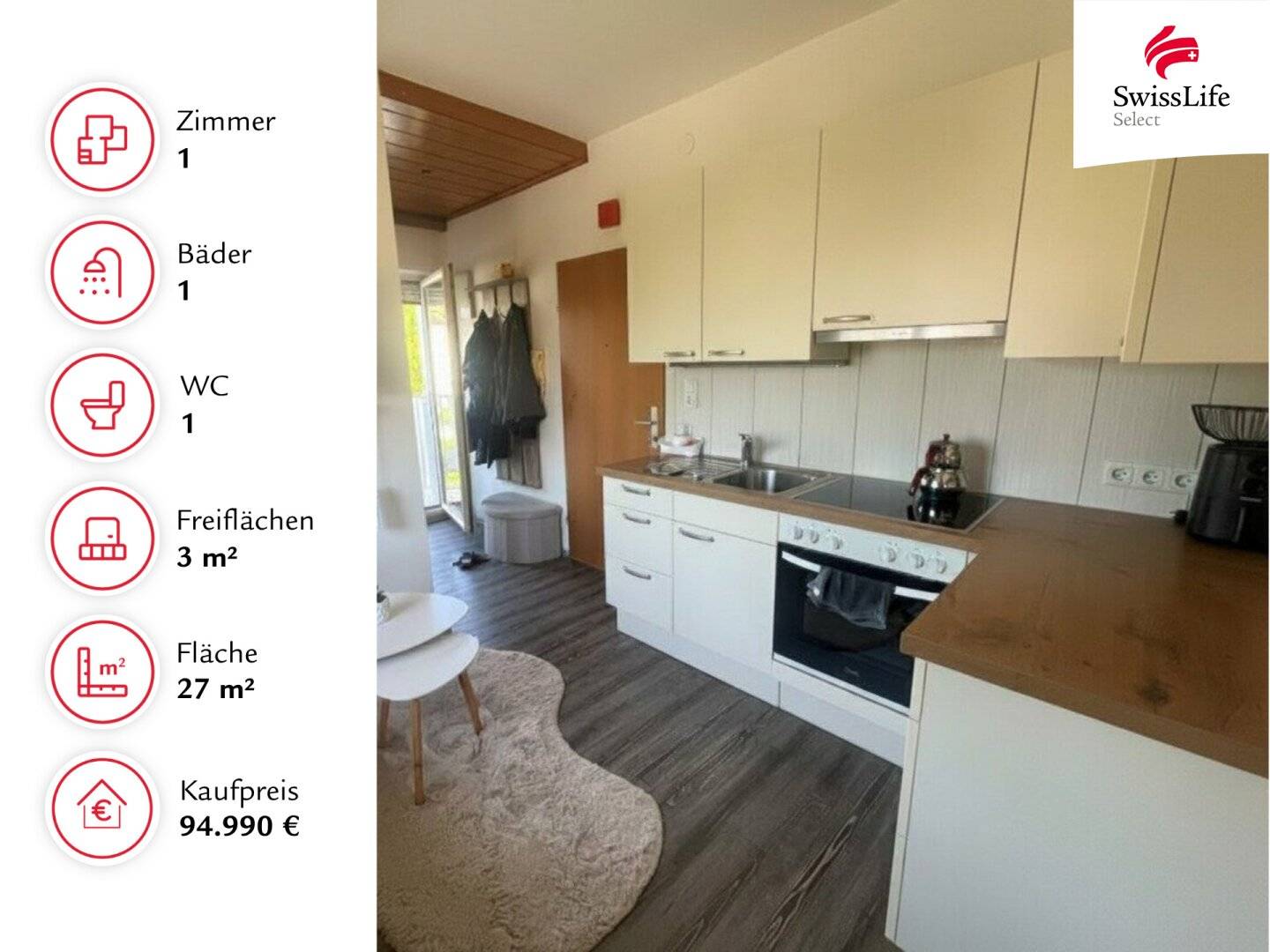 Smart investieren: Stylische Garconnere mit Balkon mit fixer Rendite in Leonding