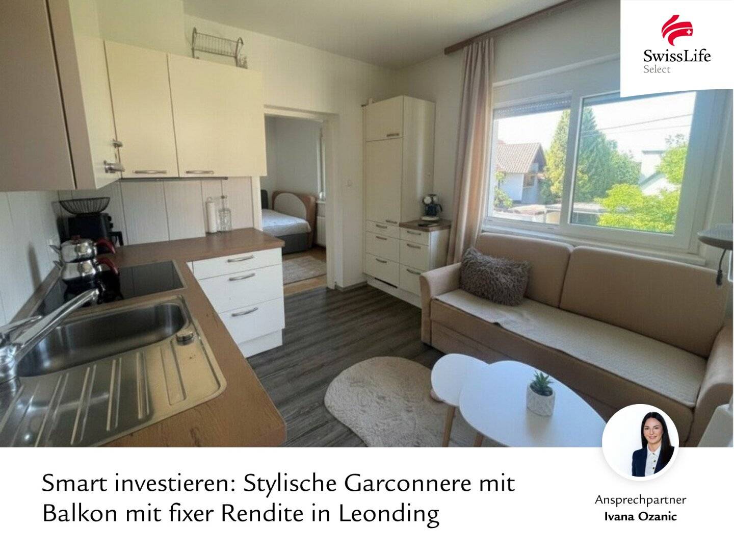 Smart investieren: Stylische Garconnere mit Balkon mit fixer Rendite in Leonding