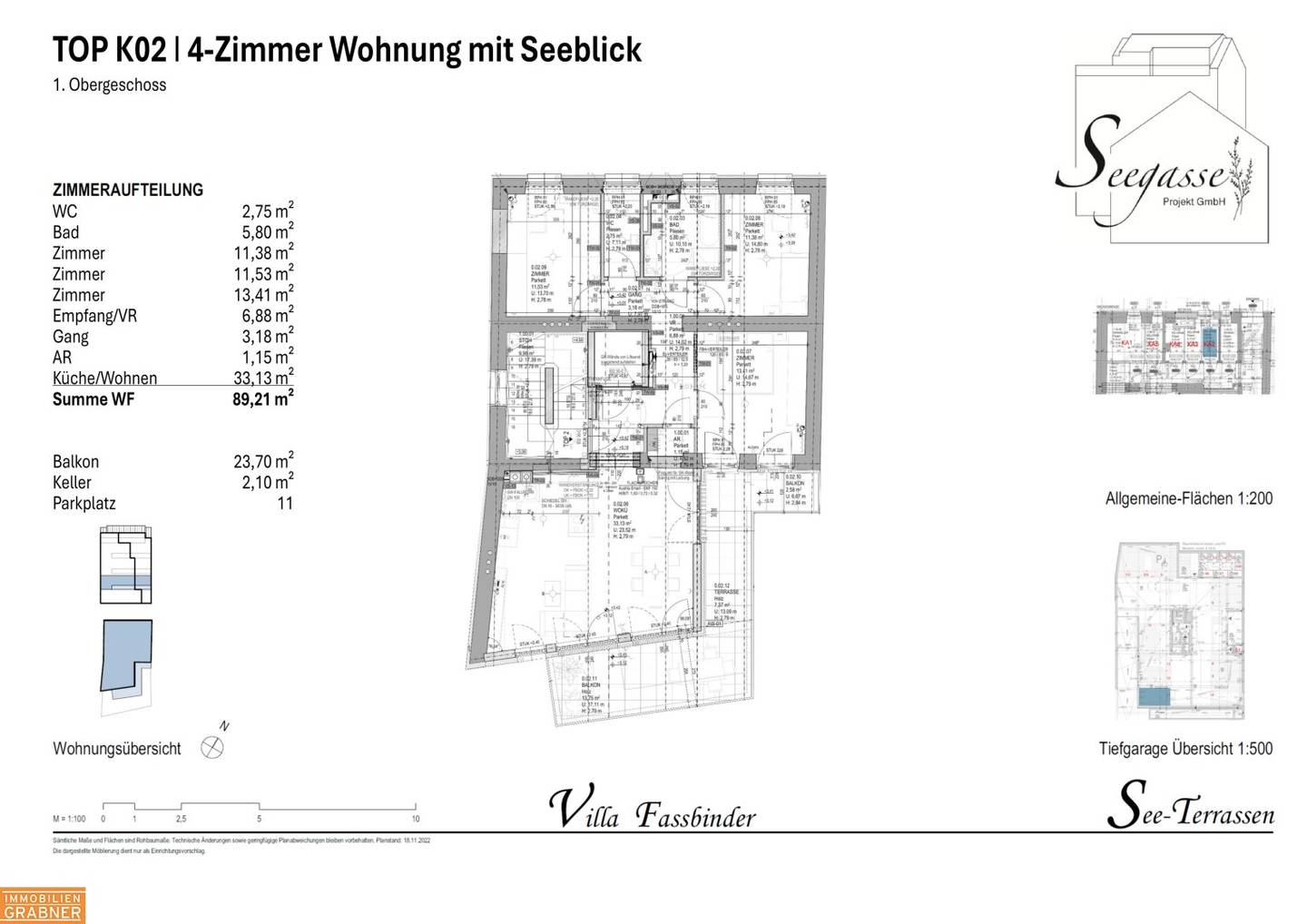Sonnige Wohnung mit teilweisem Seeblick und großem Balkon in Toplage von Gmunden