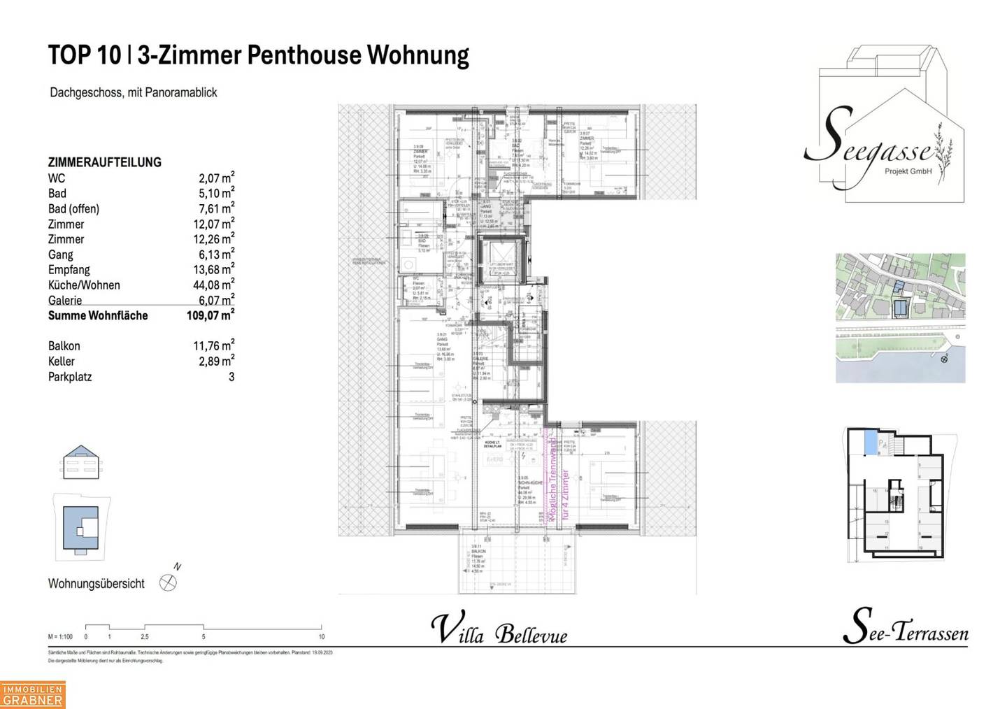 Exklusives Penthouse mit atemberaubendem Seeblick in Gmunden
