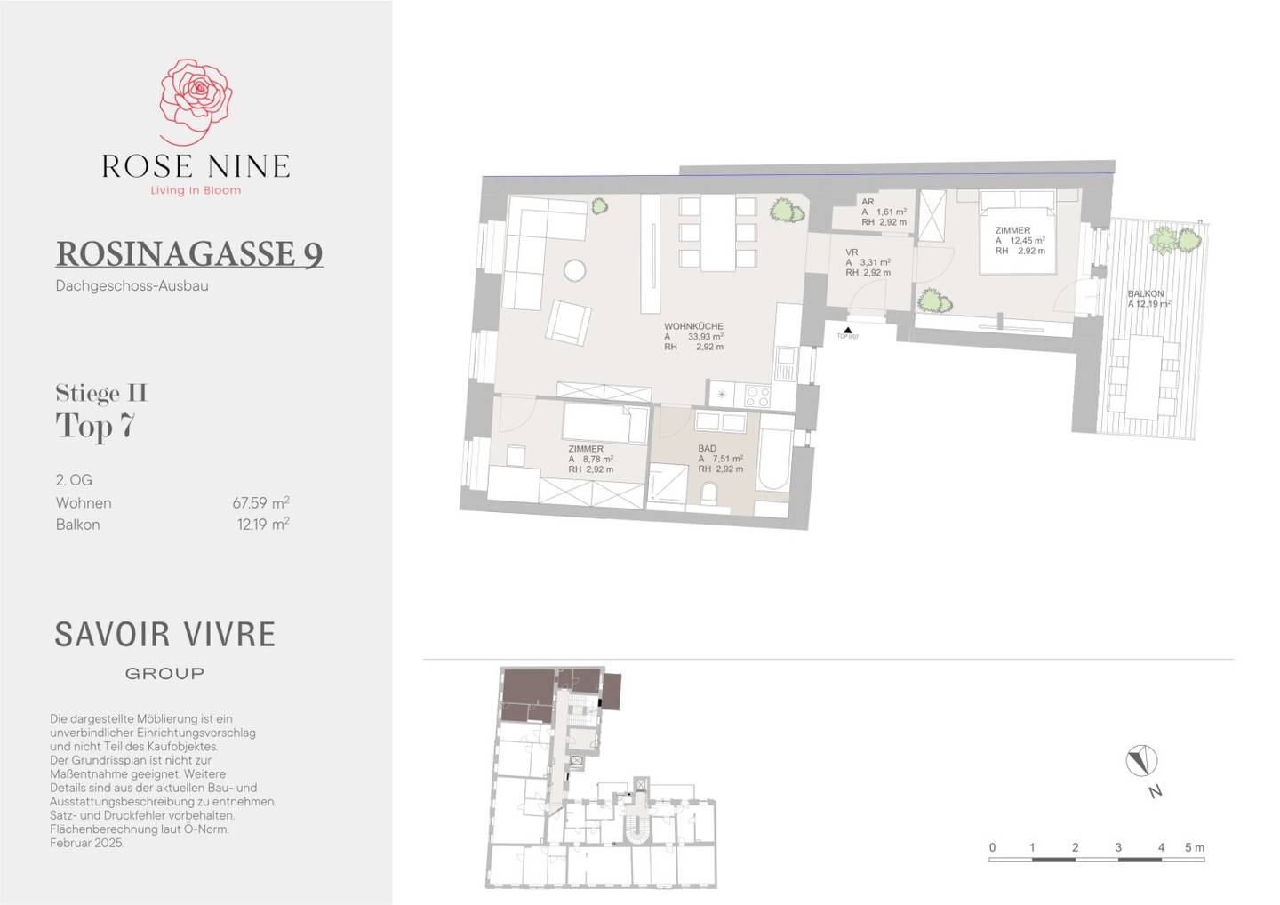 Rose Nine - Helle 3 Zi. Altbau-Wohnung mit Außenfläche