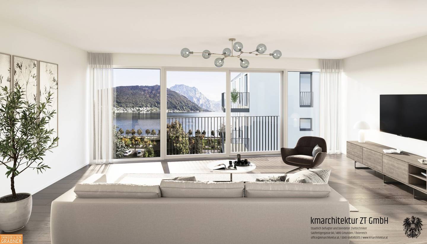 Stilvolle 4-Zimmer-Architektenwohnung mit großzügigem Wohngefühl in Gmunden