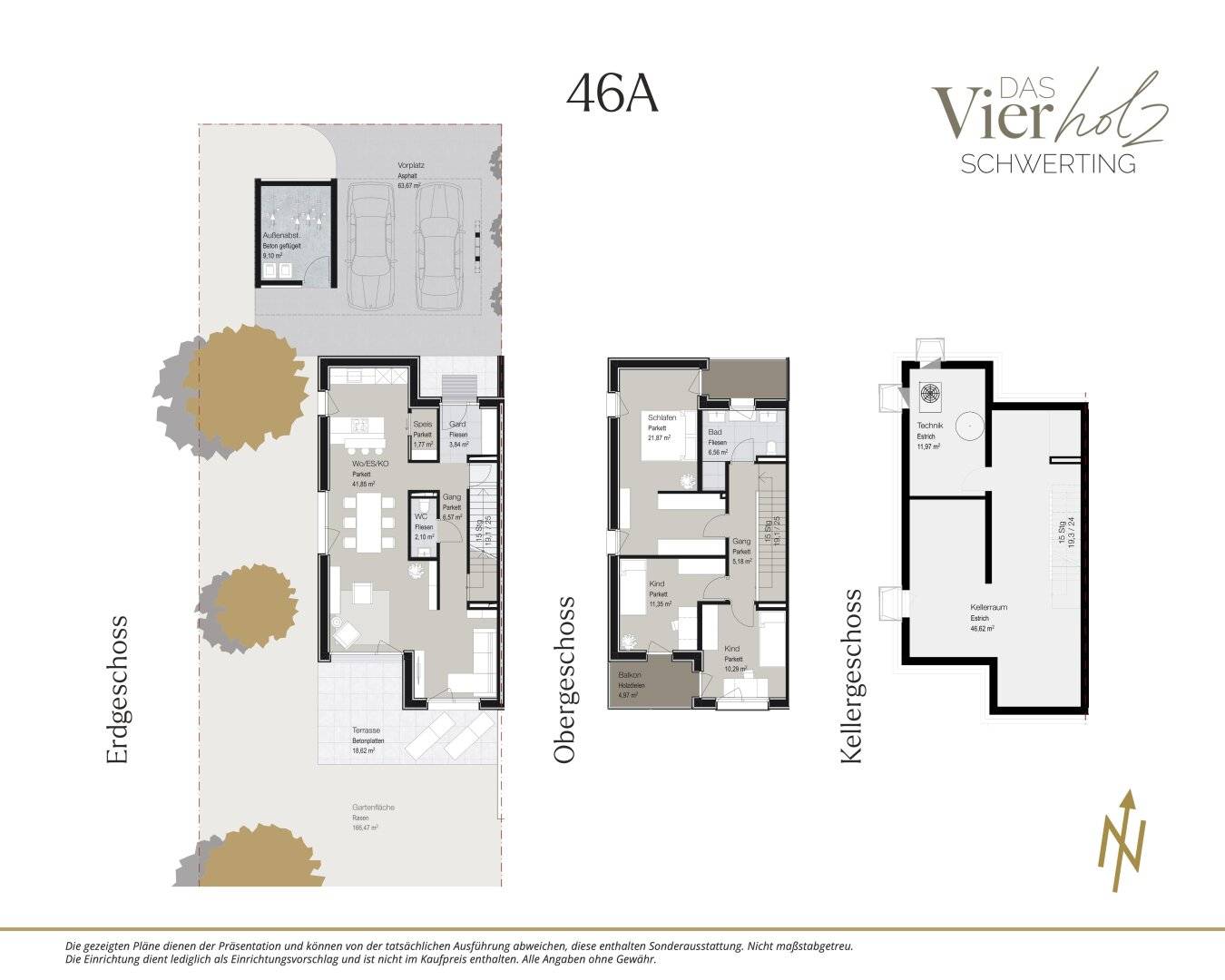 DAS VIERHOLZ SCHWERTING | Traumhafte NEUBAU-DOPPELHAUSHÄLFTE "A" in Holzbauweise | Hohe Wohnbauförderung