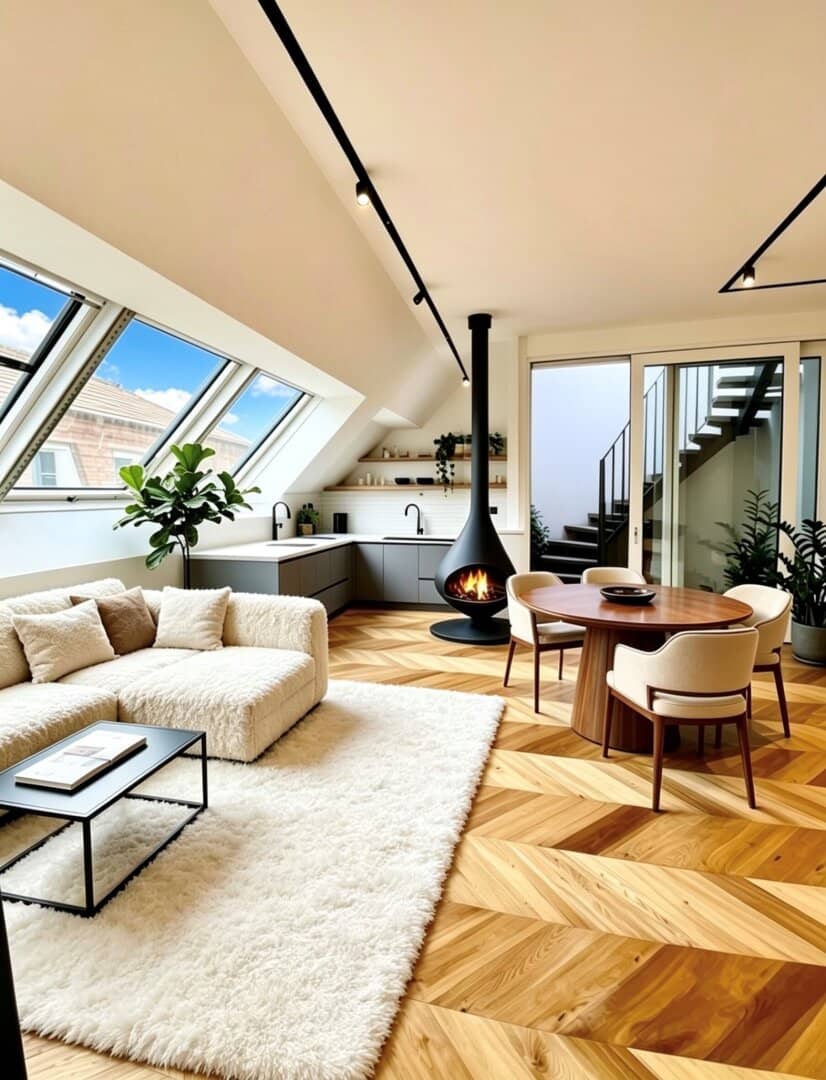 Architekten-Dachgeschoss mit spektakulärer Dachterrasse über den Dächern von Hetzendorf