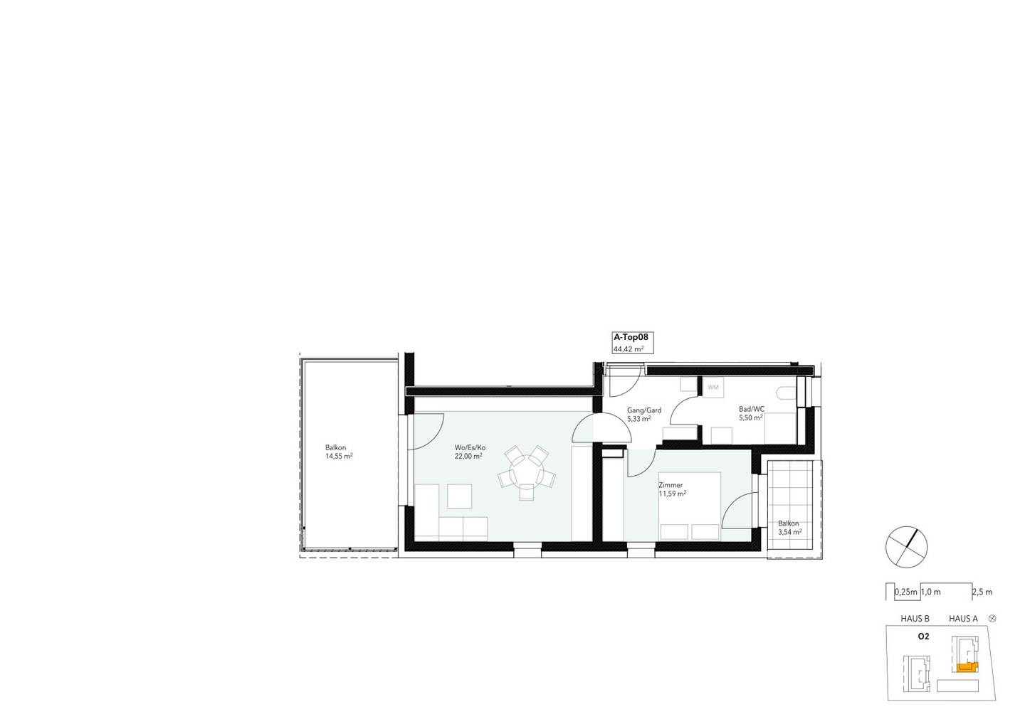 VERKAUFSSTART: FREIRAUM³ Neubau-Highlight in St. Peter – Moderne 2-Zimmer-Wohnung mit zwei Balkonen