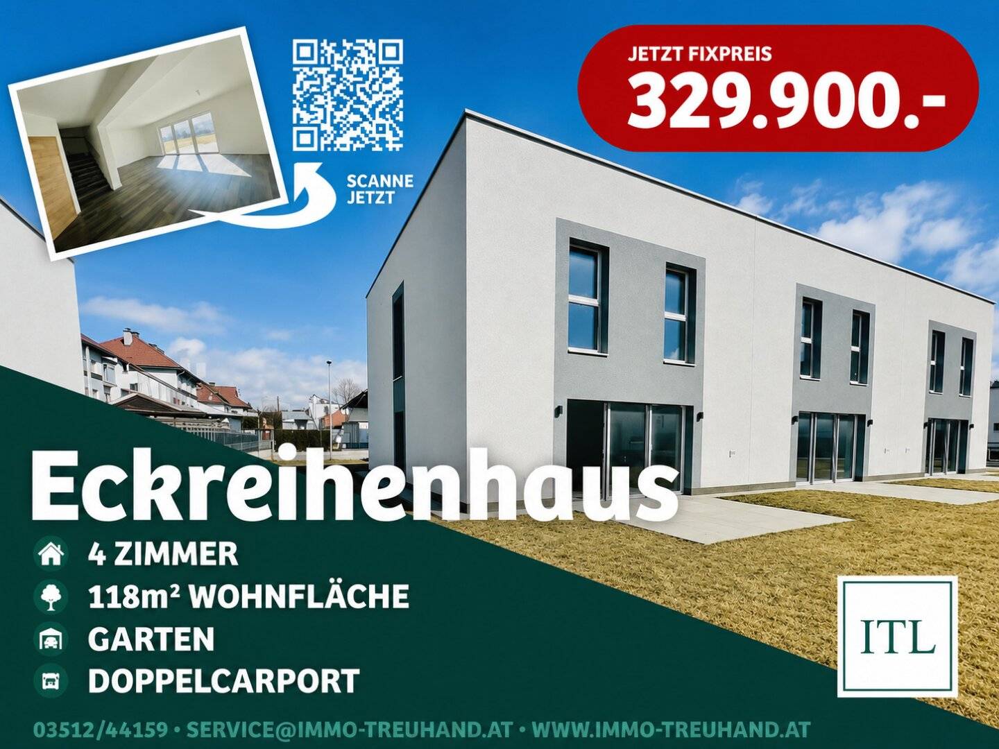 Knittelfeld - Landschach: Modernes Eck-Reihenhaus in familienfreundlicher Lage - Haus 1