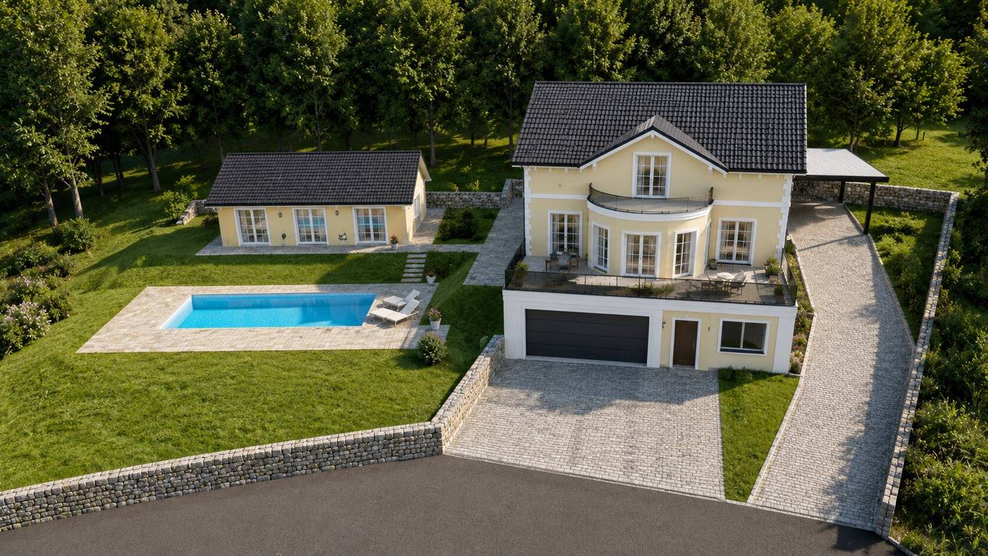 Knittelfeld: Raum für Visionen - Exklusiver Rohbau mit ca 493 m² Wohnkomfort in traumhafter Aussichtslage mit Blick über das Murtal
