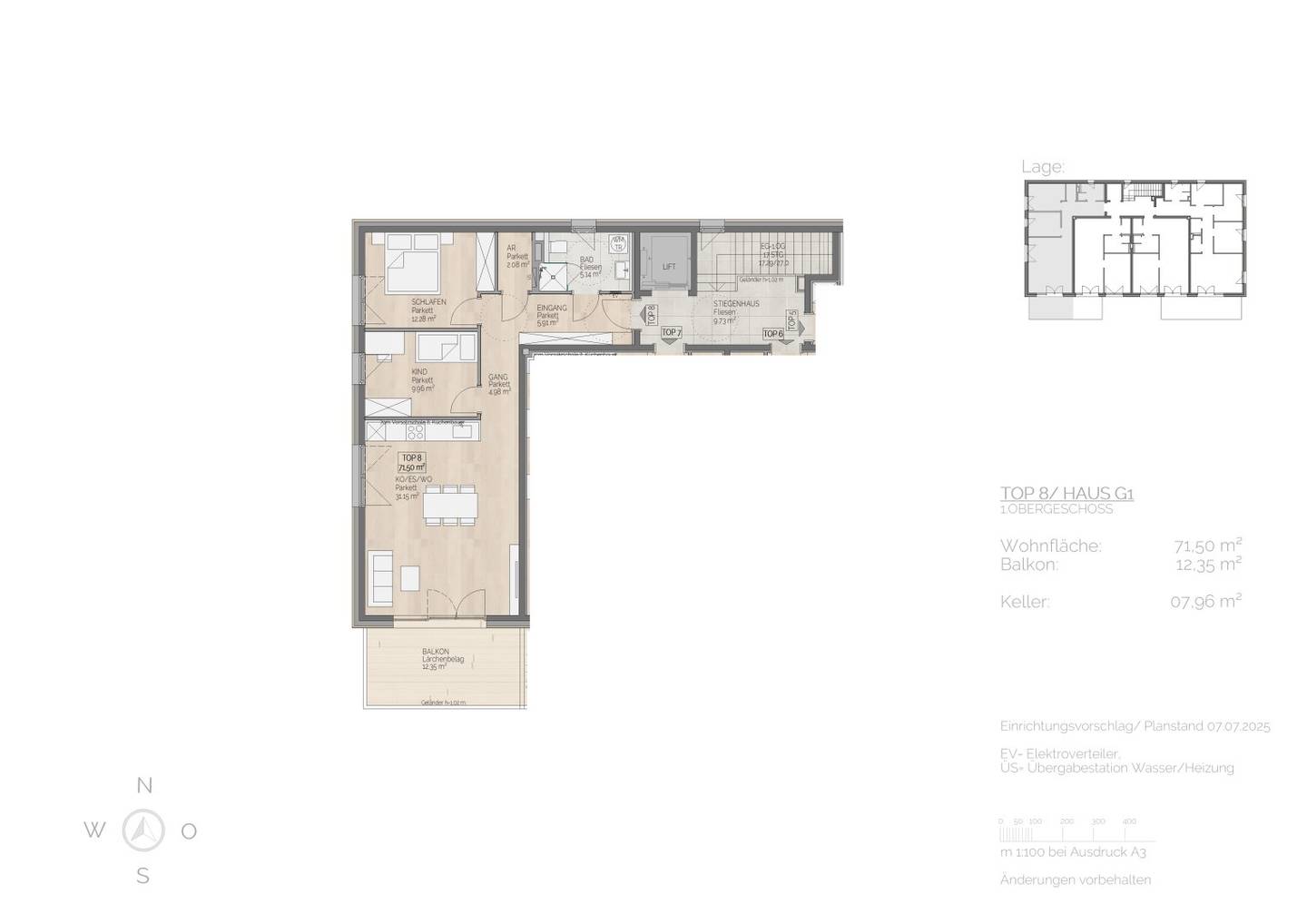 Regionalmodell LORENZ | 3-Zimmer-Wohnung mit Balkon in St. Lorenz am Mondsee