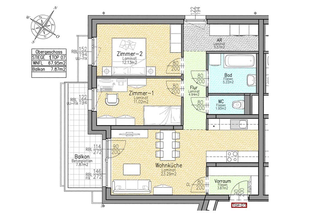 ERSTBEZUG: Wohnung in Ruhelage und südwestseitigen Balkon