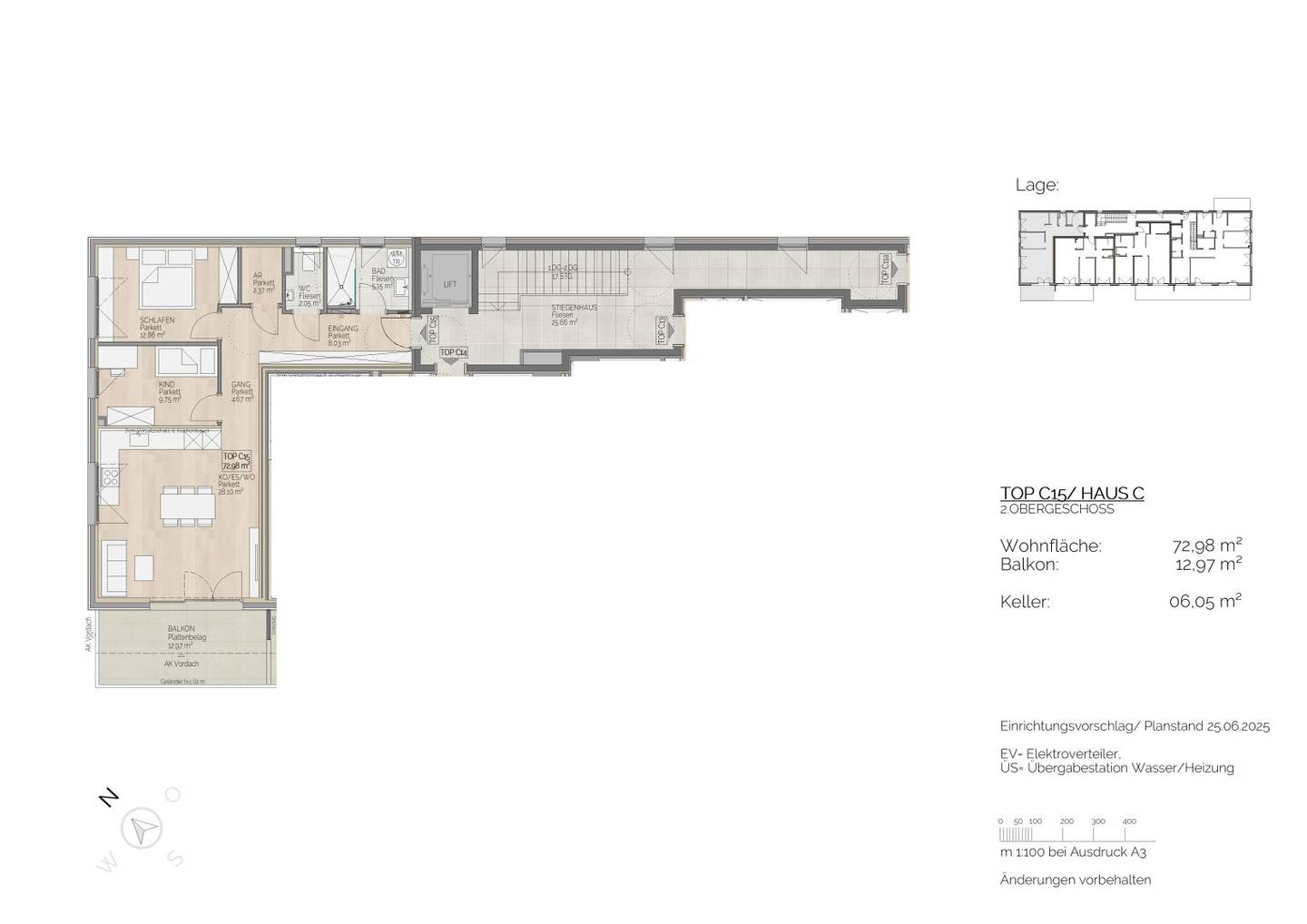 Traumhafte DG-Wohnung in St. Lorenz: 3 Zimmer, Balkon. BAUSTART ERFOLGT!