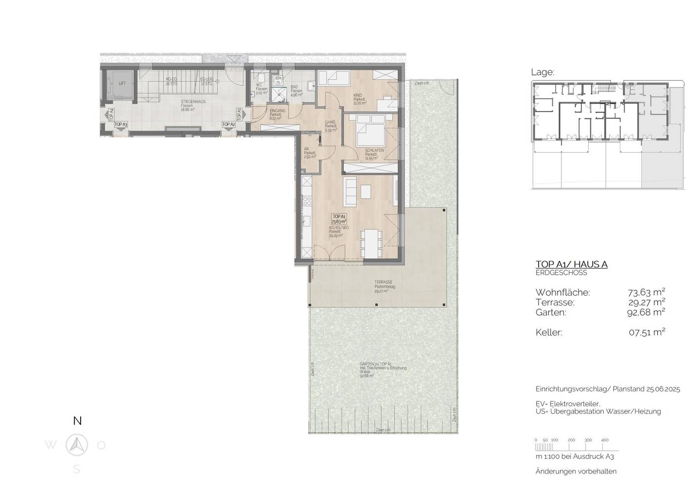 Traumhafte Erdgeschoßwohnung in St. Lorenz: 3 Zimmer, Garten und Terrasse! Baustart erfolgt