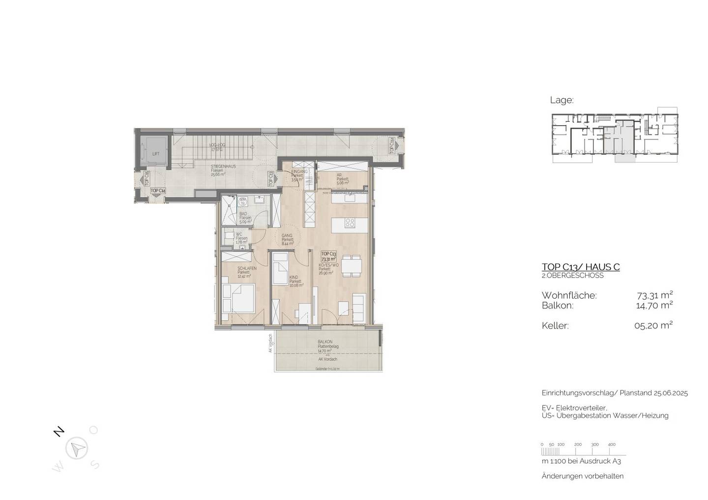 Traumhafte Dachgeschoßwohnung in St. Lorenz – 3 Zimmer mit Balkon