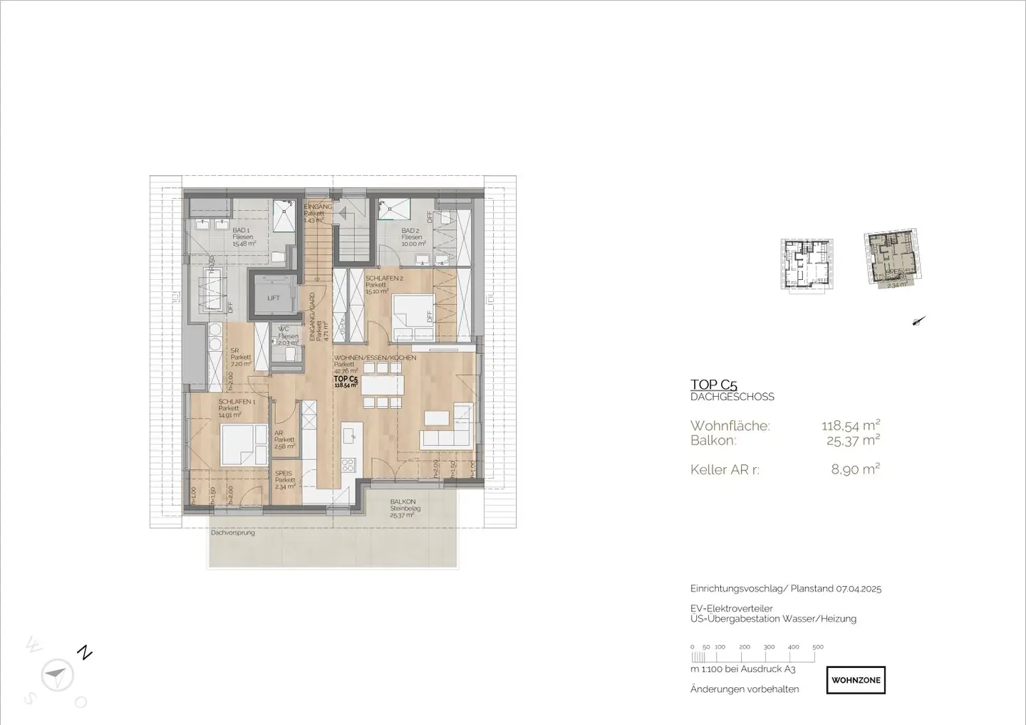 Dachgeschoßwohnung inkl. SEEBLICK | 118 m² Wohnfläche & 25 m² Balkon