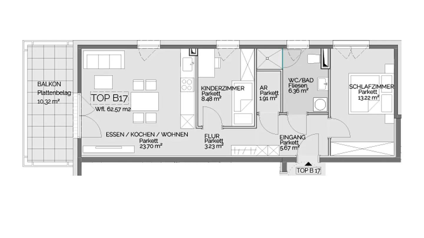 Möglicher ZWEITWOHNSITZ im ENNSTAL - 3-Zimmerwohnung mit Balkon