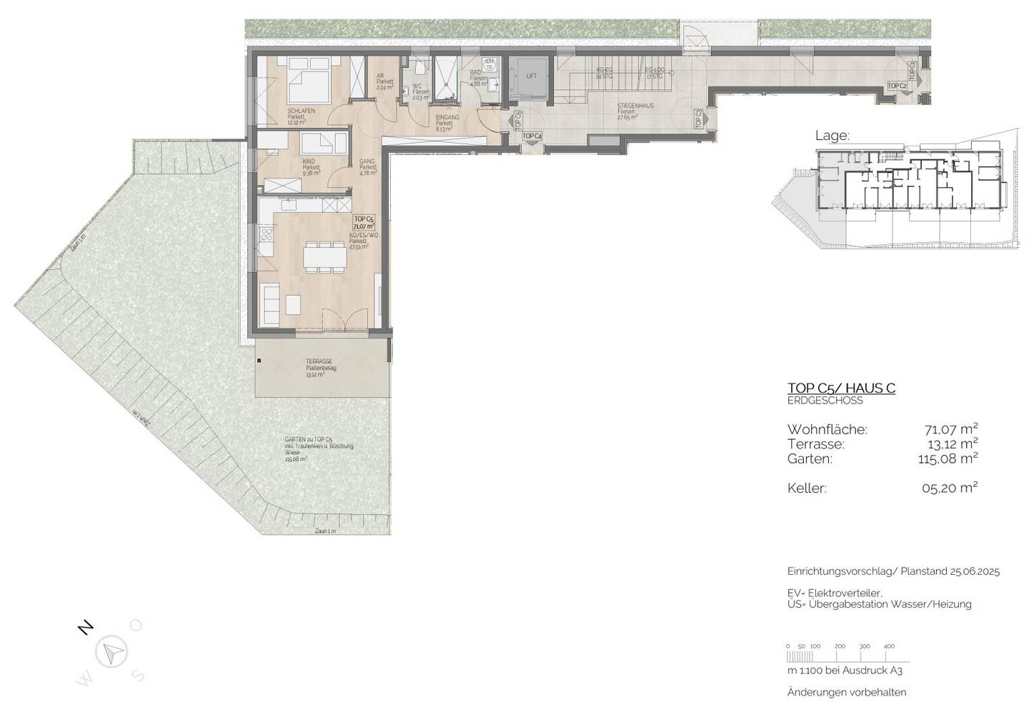 Moderne Erdgeschosswohnung mit Garten in St. Lorenz – Baustart erfolgt!