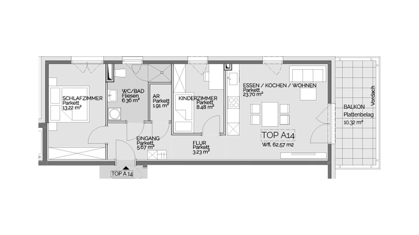 3-Zimmer-Balkonwohnung mit unverbaubaren Blick ins Ennstal - ZWEITWOHNSITZWIDMUNG