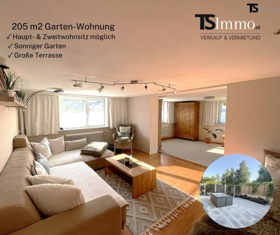 Bregenz: Langen: Wohnen mit Hauscharakter - Garten-Wohnung ca. 205 m2 Garten 169 m2