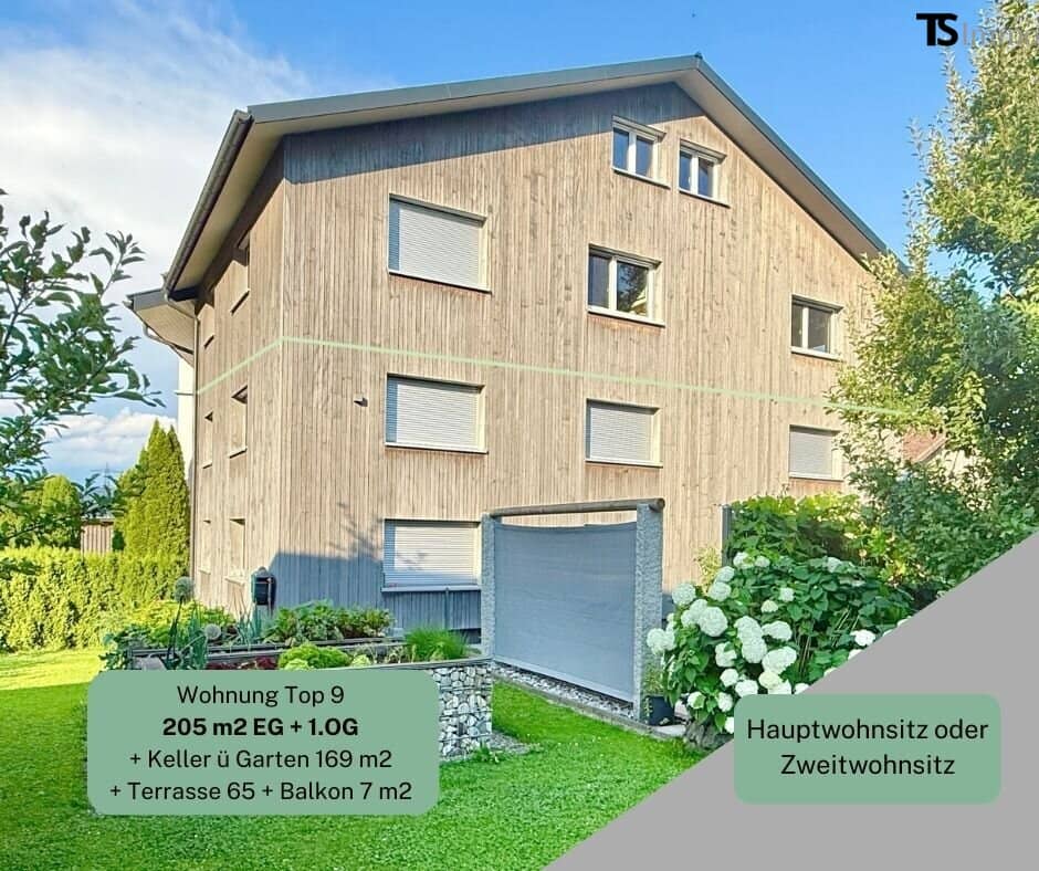 Bregenz: Langen: Wohnen mit Hauscharakter - Garten-Wohnung ca. 205 m2 Garten 169 m2