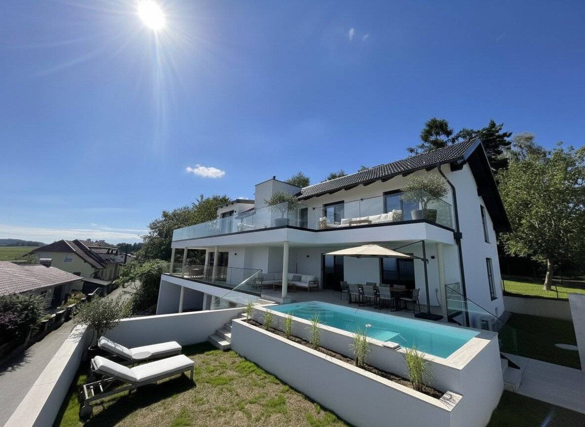 Traumhafte Erstbezugswohnung mit Garten, Pool und Fernblick in Lichtenberg!