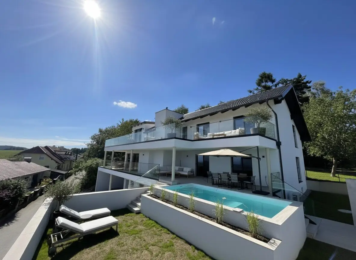 Traumhafte Erstbezugswohnung mit Garten, Pool und Fernblick in Lichtenberg!