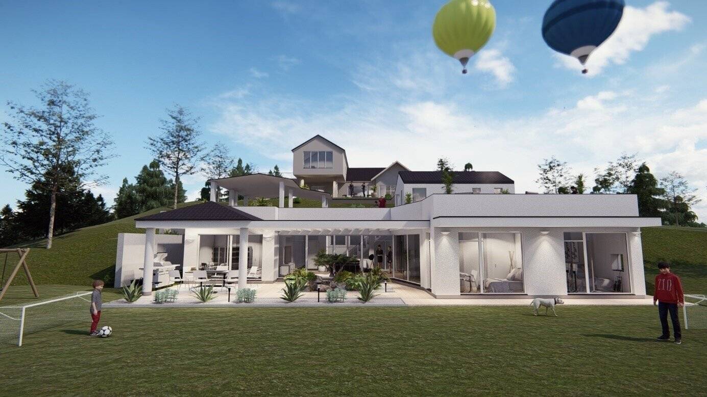 Nähe Graz: Luxuriöse Villa - Rohbau bereits fertig - mit herrlichem Ausblick in erhöhter Traumlage!