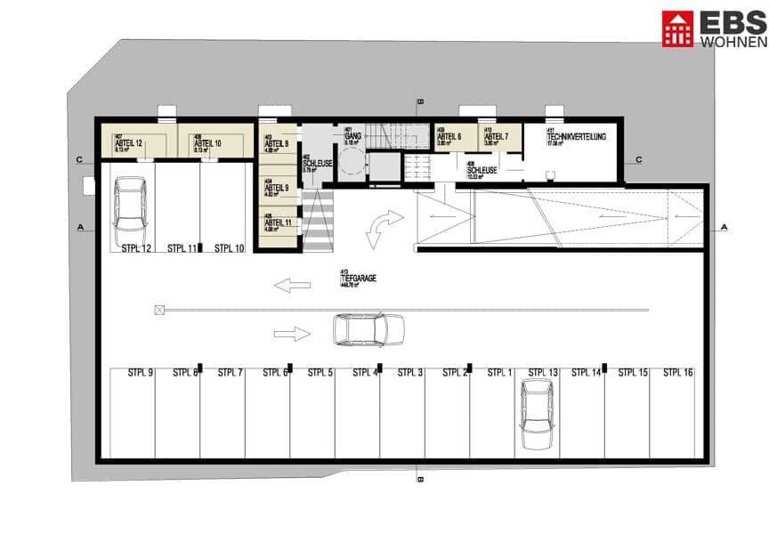 Neubau! Heller und moderner Tiefgaragenplatz im Zentrum von Wels zu verkaufen! Fußläufig erreichen Sie den Hauptbahnhof Wels, sowie das Klinikum Wels-Grieskirchen! Provisionsfrei direkt vom Bauträger!