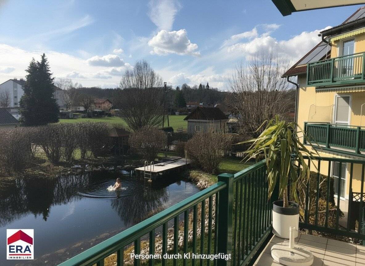 Relaxtes Zuhause im schönen ÖKO-Dorf Nöstlbach mit Balkon, Schwimmteich