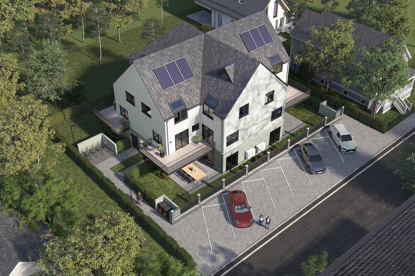 Privilegierte Lage trifft außergewöhnliches Design – Sternförmiges Wohnjuwel bei Eßling mit Eigengrund & 2 Stellplätzen