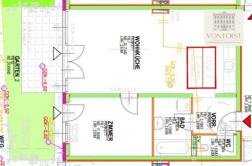 SMARTE Garten-Wohnung I 2-Zimmer I Echtholzparkett I Tischlerküche I ANLAGE-WOHNUNG im ZENTRUM von Leobersdorf