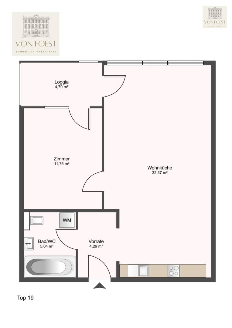 Sonnige NEUBAU-Wohnung mit Loggia I Tischlerküche I Echtholzparkett