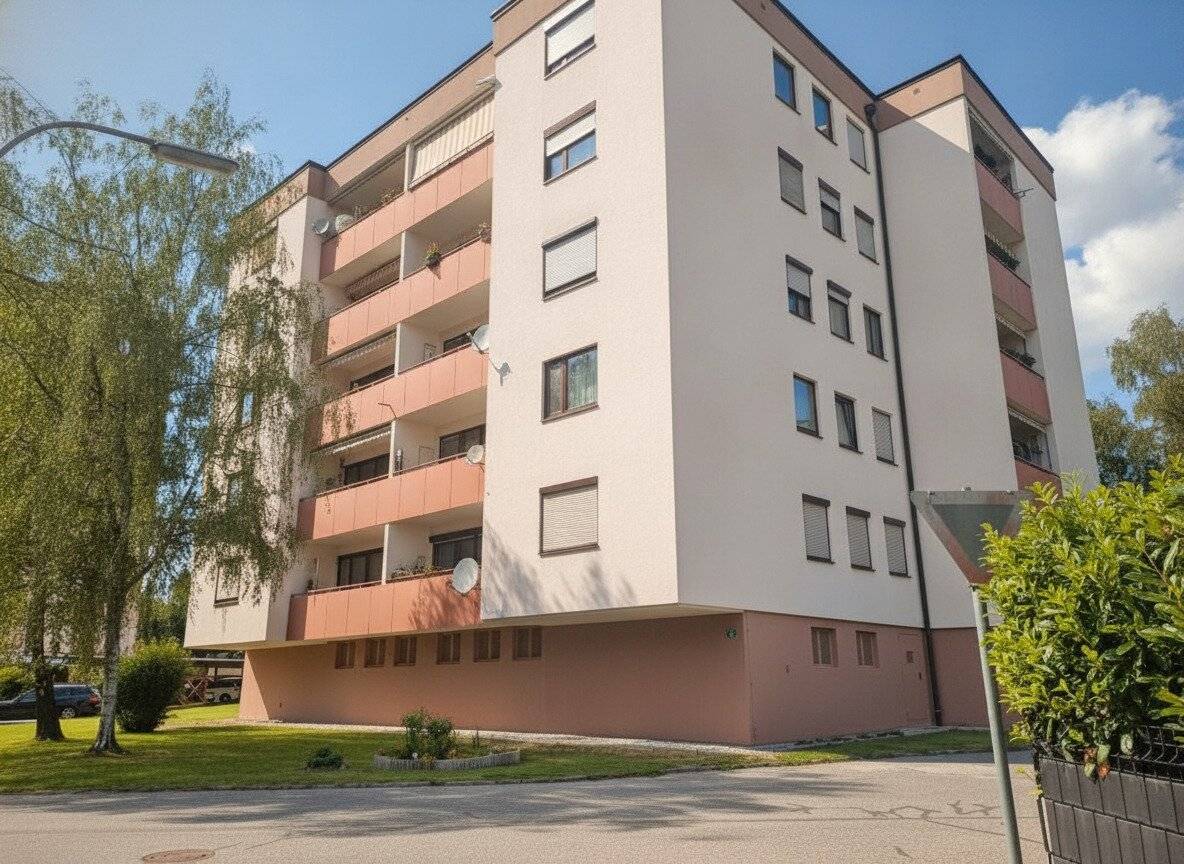 SONNIG-NATURNAH-STADTNAH, gepflegte 3 ZI mit Loggia 5./ letzter Stock-wunderschöne Aussichtslage/Garage, Allg.Garten