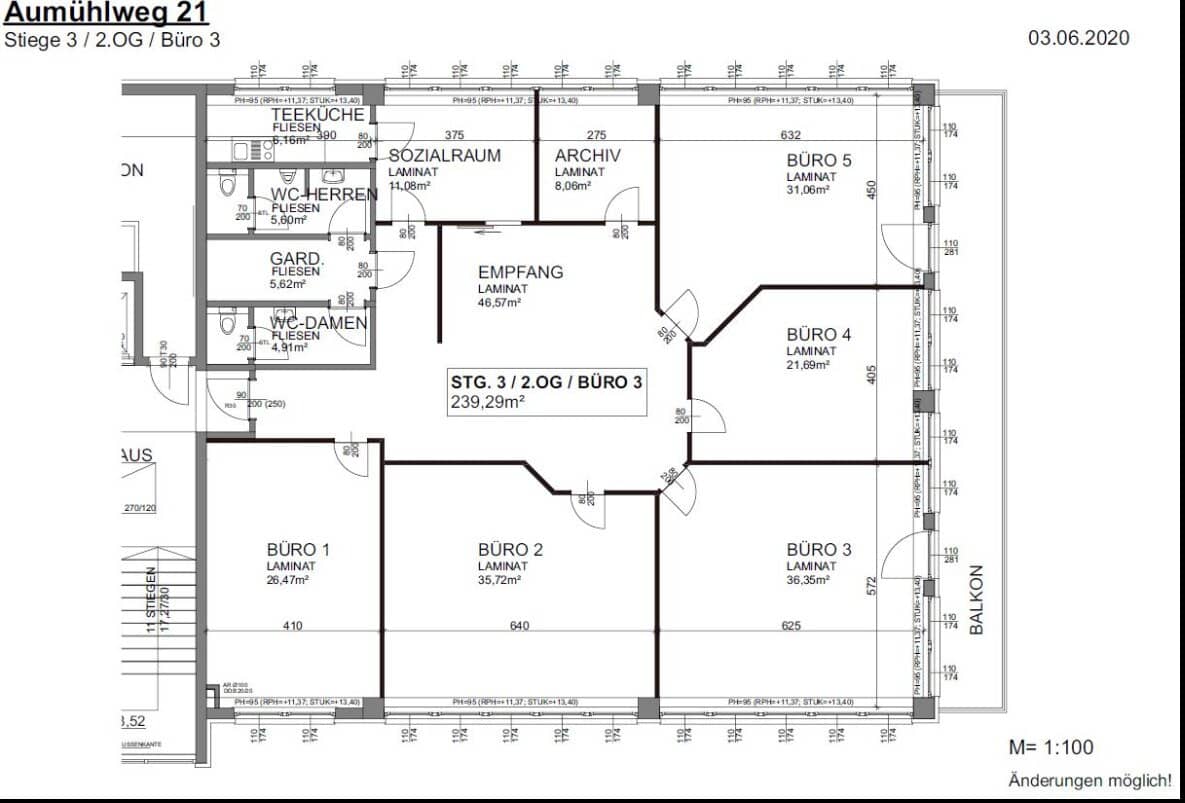 Ared Park - 6-Zimmer Büro mit Balkon und Klimaanlage - B323