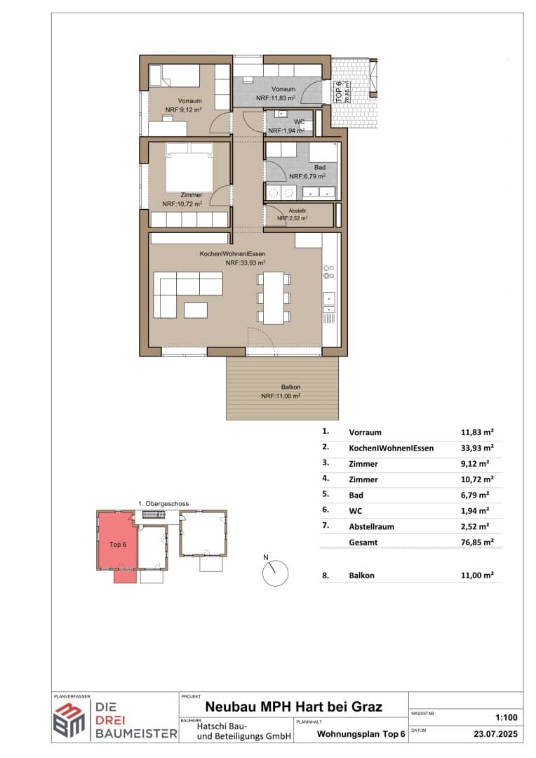 Top 6 – Familienfreundliche Balkonwohnung im 1. Obergeschoss! Wohnen im Grünen – Exklusive Neubauwohnungen im Erstbezug, provisionsfrei! JH24!