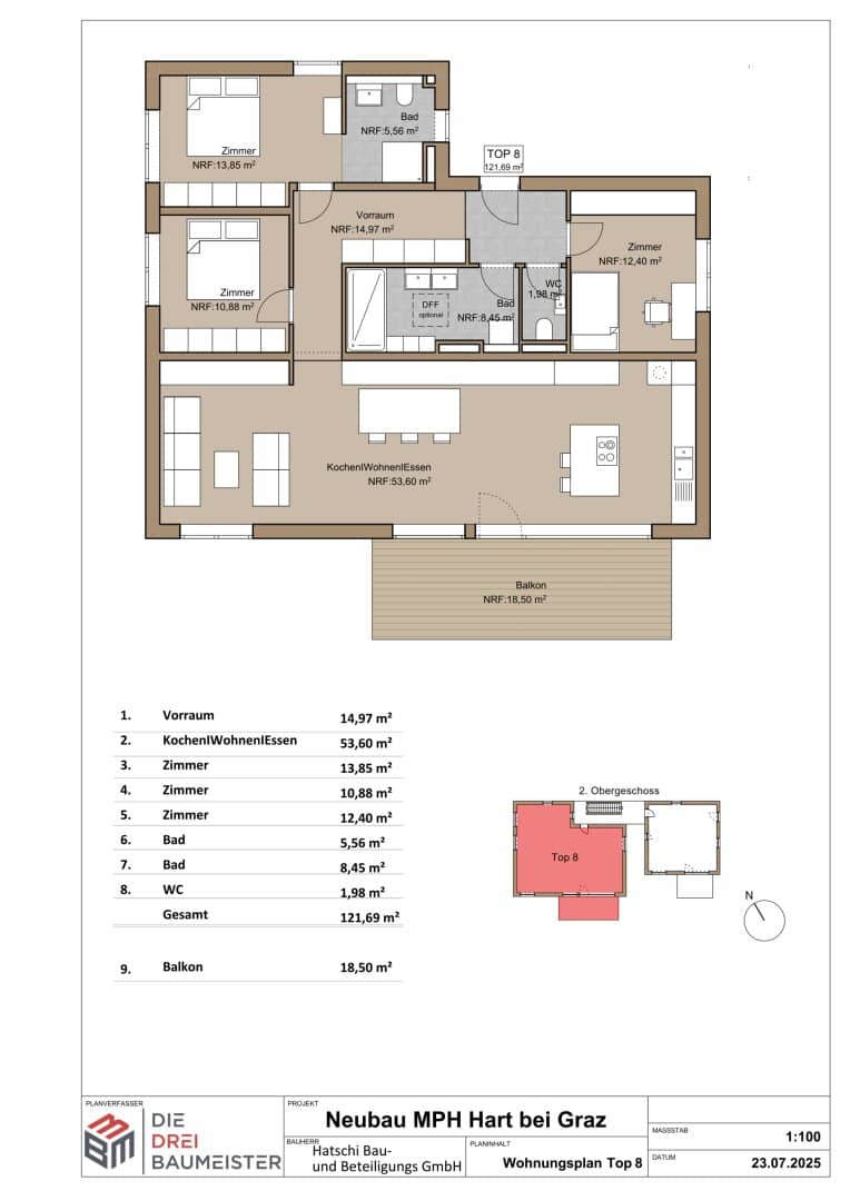 Top 8 – Stilvolles Penthouse mit außergewöhnlichem Grundriss! Wohnen im Grünen – Exklusive Neubauwohnungen im Erstbezug, provisionsfrei! JH24!