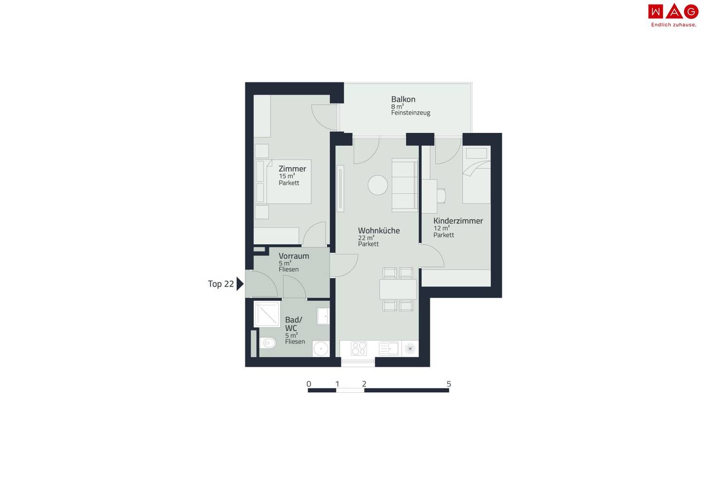 Moderne Erstbezug 3-Raum-Wohnung in Graz!