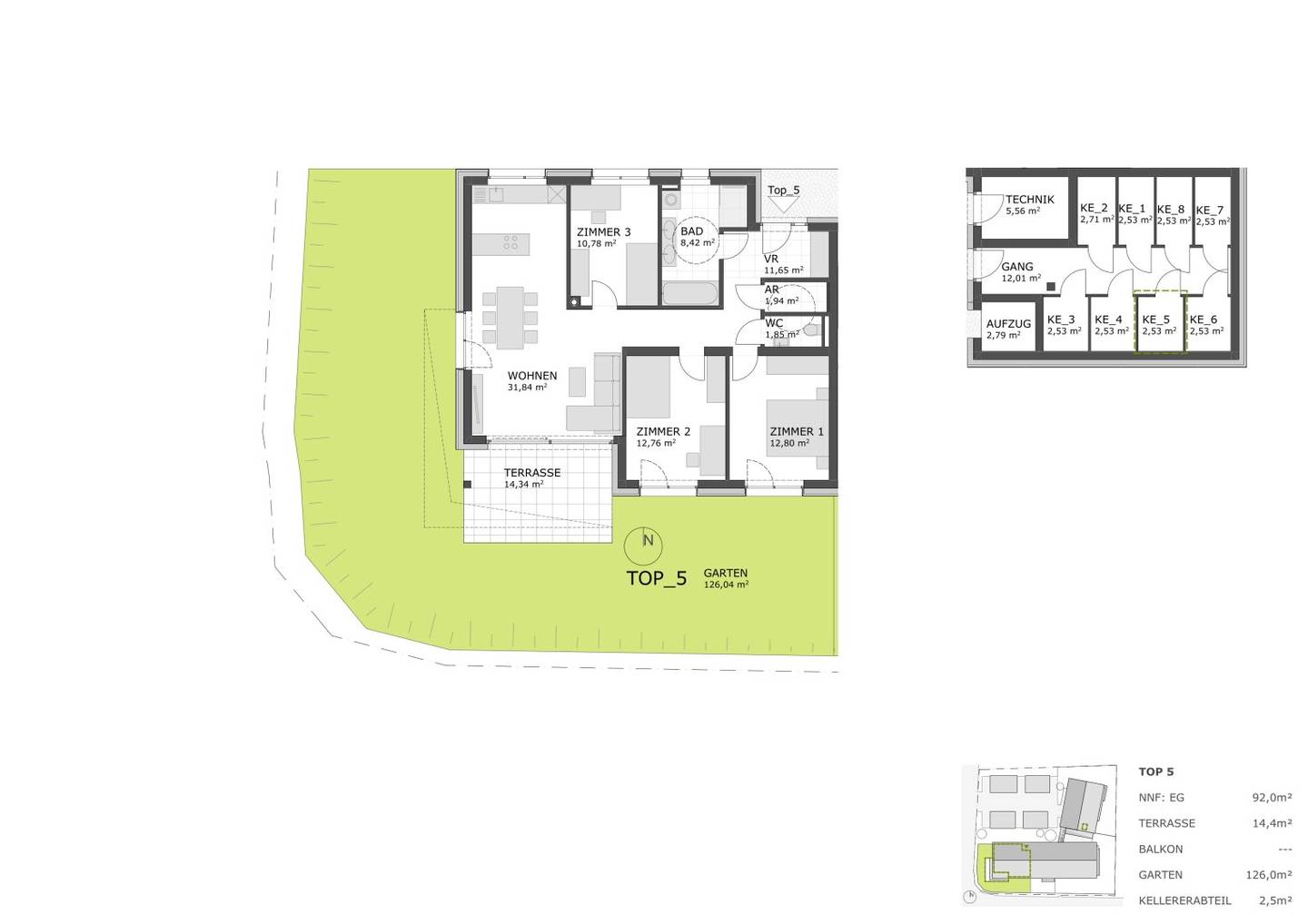 PROVISIONSFREI | 126 m² Süd-West-Garten | 4-Zimmer-Wohnung | Top 05