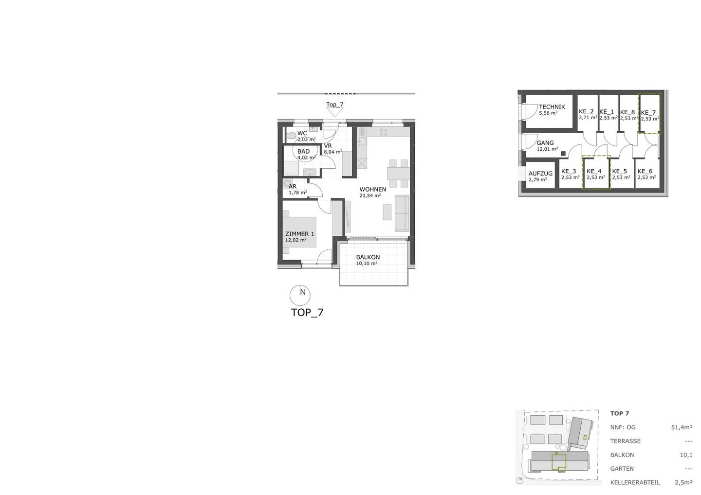 PROVISIONSFREI | Süd-Balkon | 2-Zimmer-Wohnung | Lift | Top 07