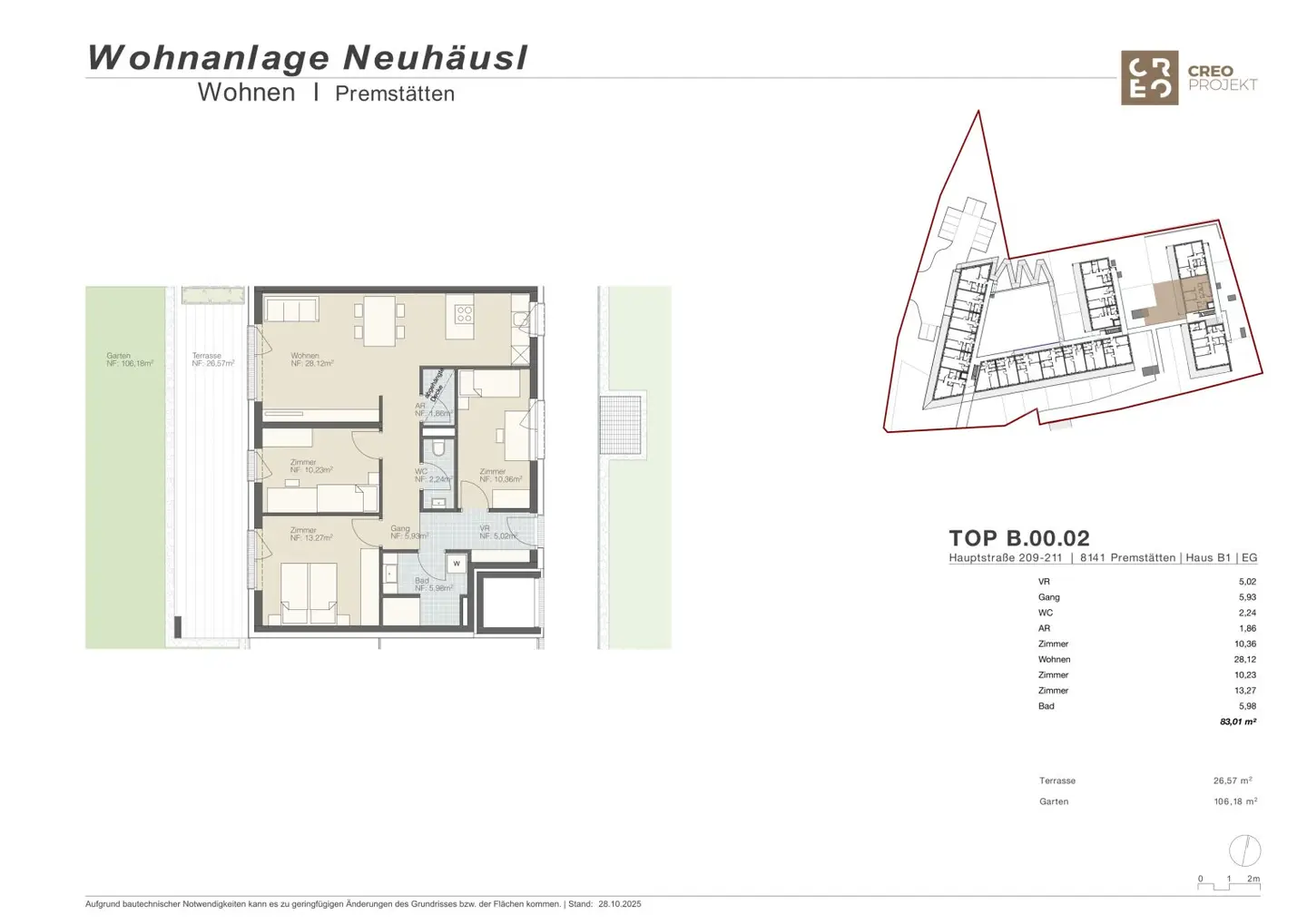 TOP 2 – MEIN ZUHAUSE IN PREMSTÄTTEN. Stilvolle Erdgeschosswohnung mit Terrasse & Garten | Rohbau bereits fertiggestellt – nutzen Sie jetzt noch die Möglichkeit, ausgewählte Ausstattungsdetails nach Ihren persönlichen Vorstellungen zu gestalten.