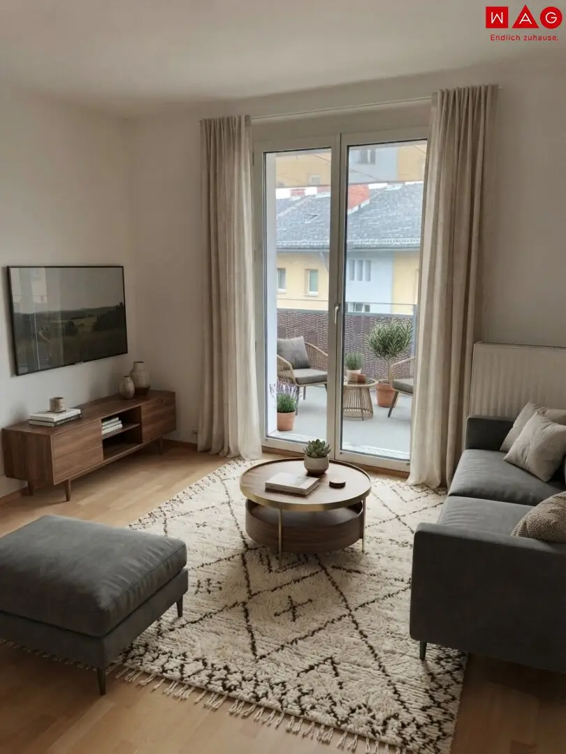 AKTION: 1. Monatsmiete frei! Großzügige 2-Raum-Wohnung mit Balkon in Ried im Innkreis – ab sofort verfügbar & unbefristeter Mietvertrag!