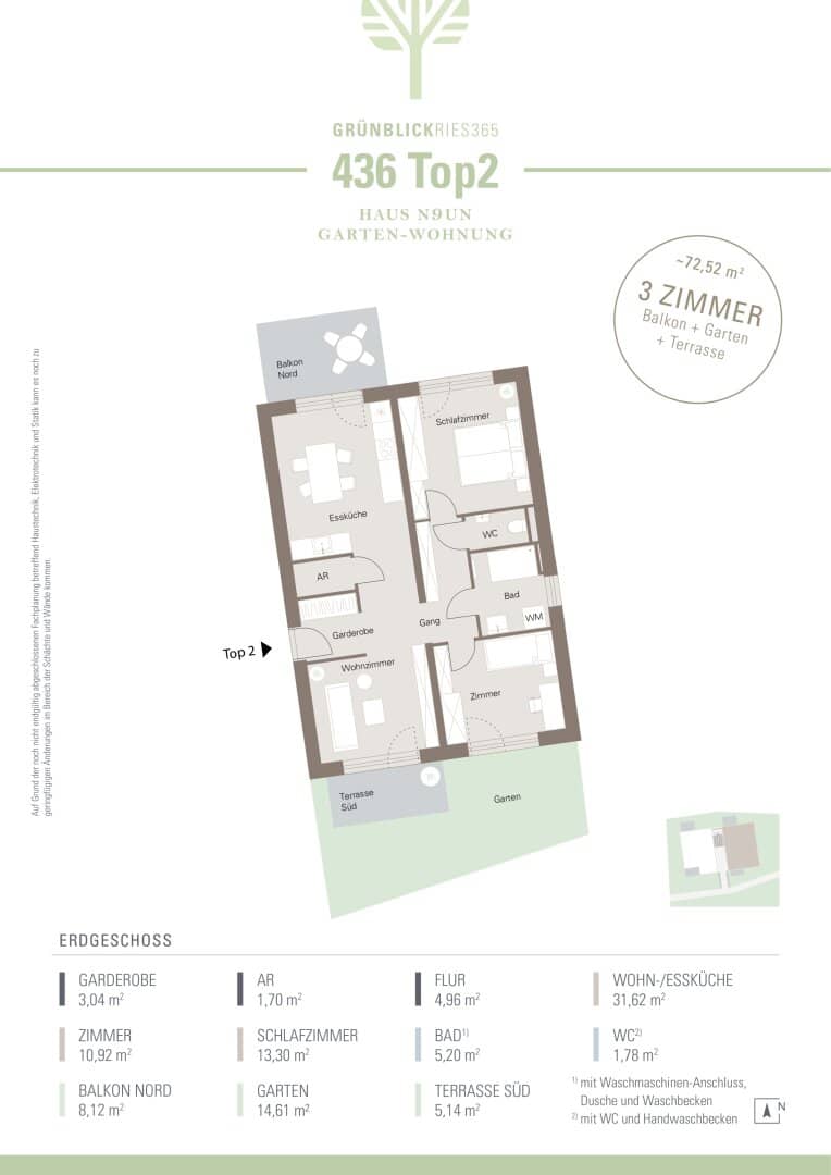 Neubauprojekt-Stiftingtalstraße! Moderne 3-Zimmer-Gartenwohnung mit Balkon, Terrasse und durchdachter Raumaufteilung! Top_436_02