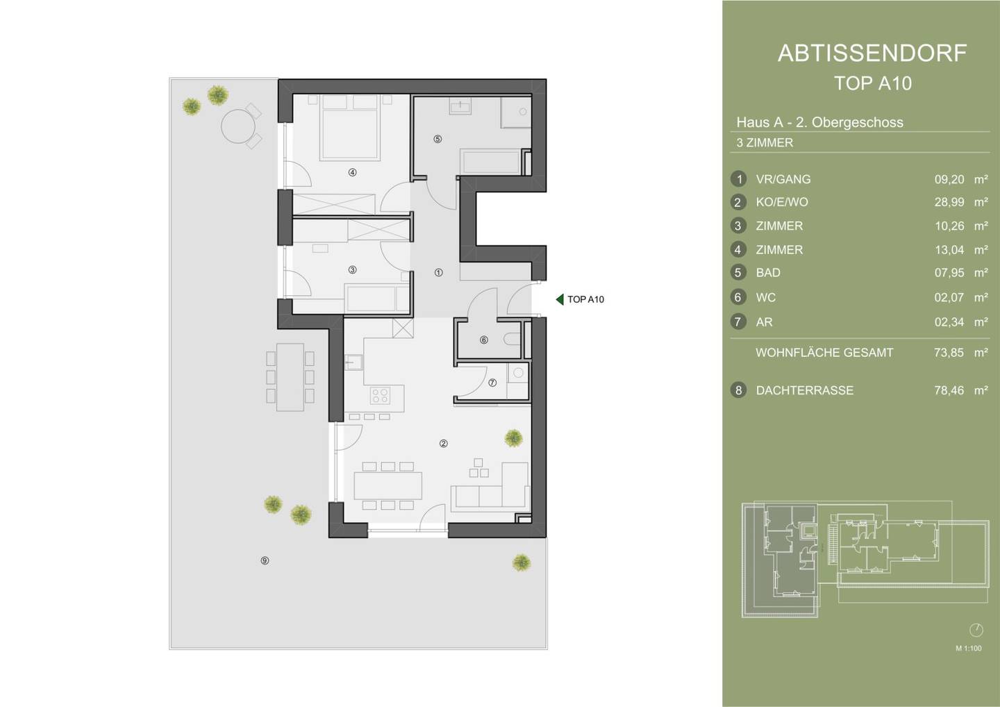 Exklusives Neubauprojekt im grünen Süden von Graz. TOP A10 – Penthouse mit Weitblick, Großzügigkeit und exklusiver Dachterrasse (reserviert)