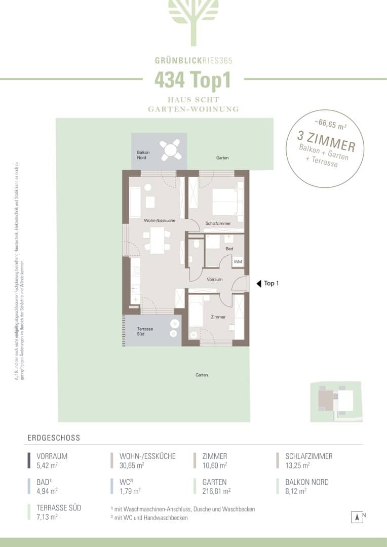 Neubauprojekt-Stiftingtalstraße! Helle 3-Zimmer-Gartenwohnung mit Terrasse, Balkon und Grünblick! Top 434_01