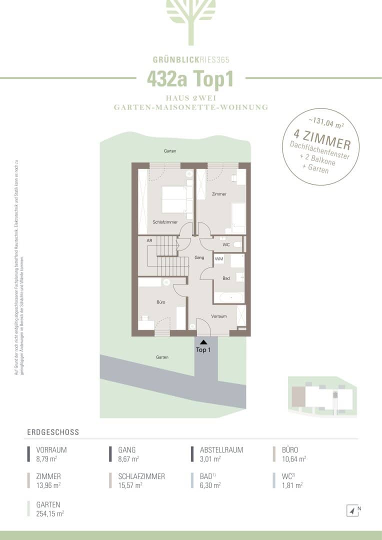 Neubauprojekt-Stiftingtalstraße! Garten-Maisonette-Wohnung mit toller Ausstattung! Top_432/a/01