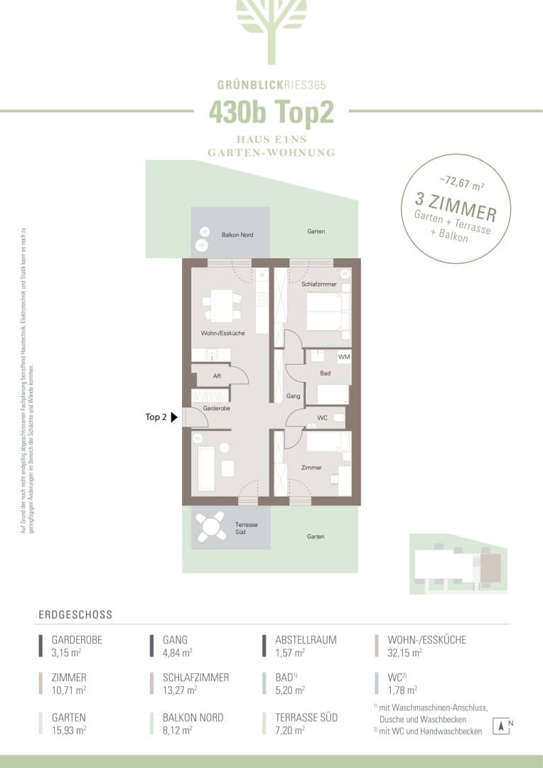 Neubauprojekt-Stiftingtalstraße! Gartenwohnung mit Terrasse und Balkon in Top-Lage! Top_430/b/02