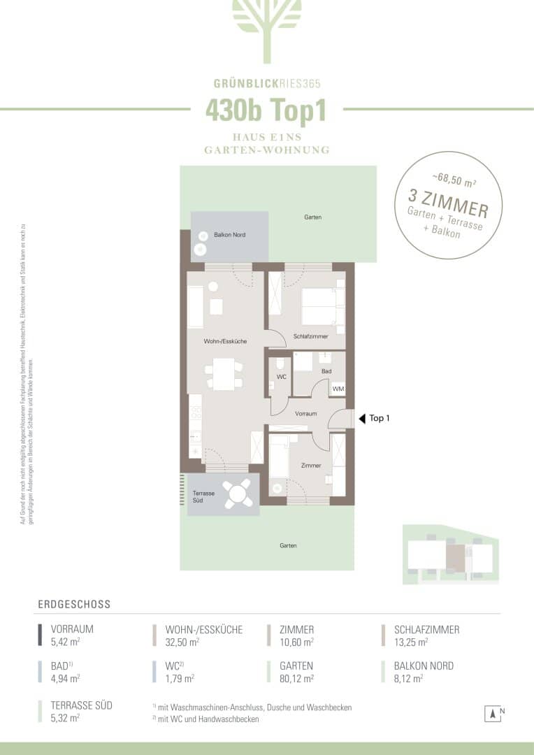 Neubauprojekt-Stiftingtalstraße! Gartenwohnung mit super Grundriss in absoluter Top-Lage! Top_430/b/01